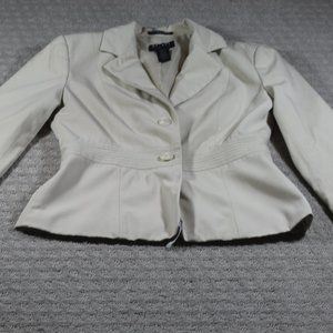 axcess Size 4 Stretch Beige Long Sleeve Tailored Peplum Blazer